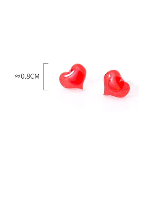 Rosh 925 Sterling Silver With Platinum Plated Cute Heart Stud Earrings 4