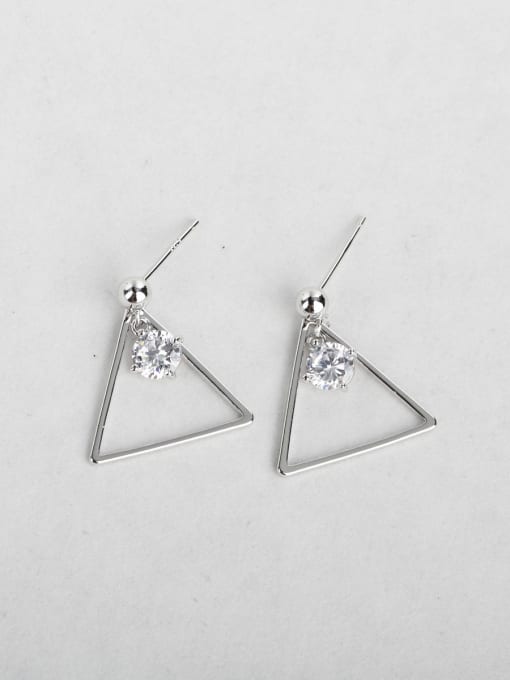 ANI VINNIE Simple triangle Zircon Copper inlaid platinum Drop Earrings 0