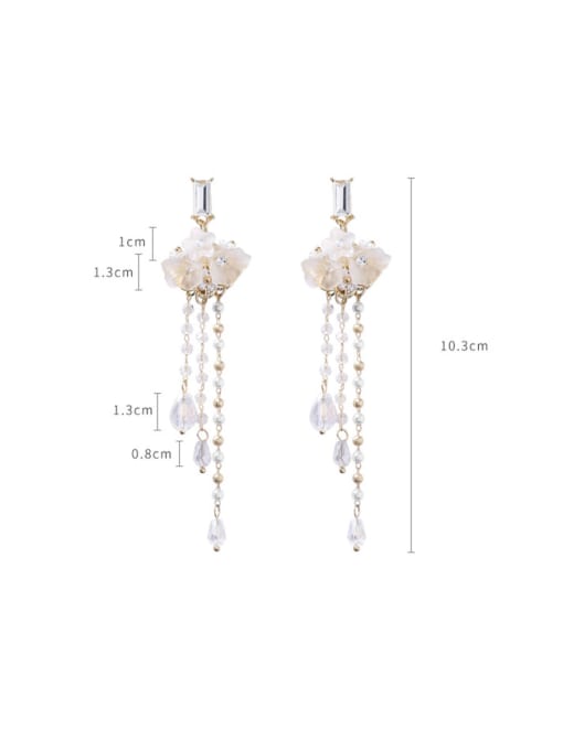 Girlhood Alloy With  Artificial Pearl  Fashion Flower Water  Drop Earrings 3