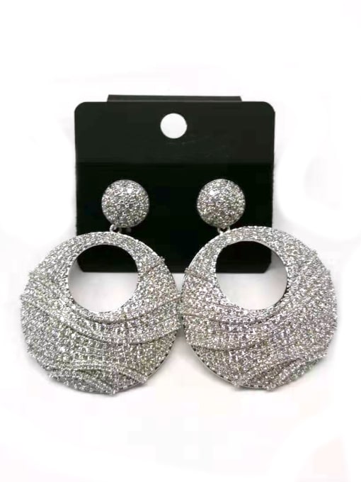 Tabora GODKI Luxury Women Wedding Dubai Copper With White Gold Plated Fashion Round Earrings 0
