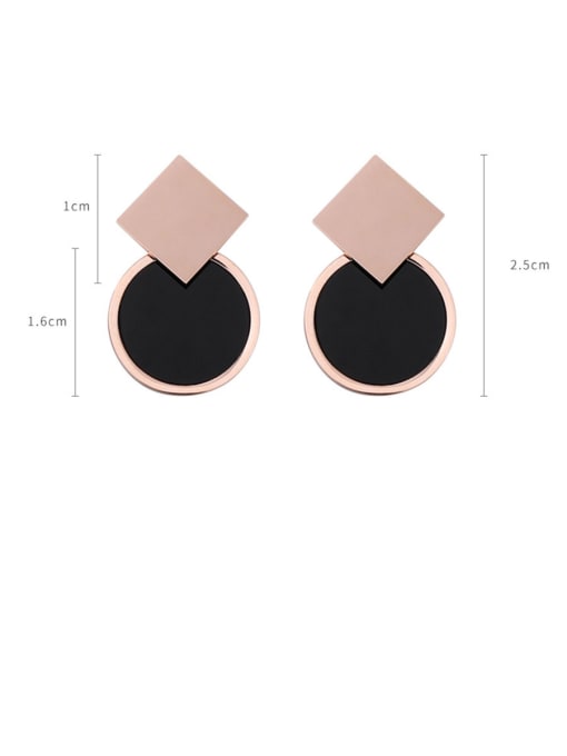 Girlhood Stainless Steel With Rose Gold Plated Personality Geometric Stud Earrings 4