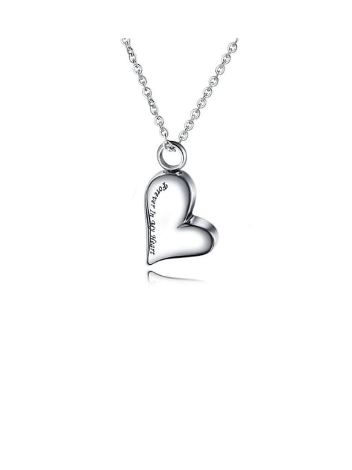 Steel Necklace Titanium With White Gold Plated Personality Heart Necklaces