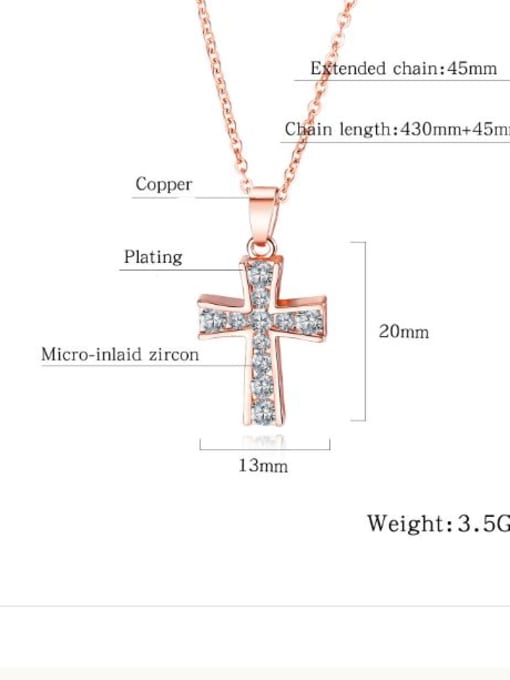 Open Sky Copper With 18k Rose Gold Plated Trendy Cross Necklaces 3