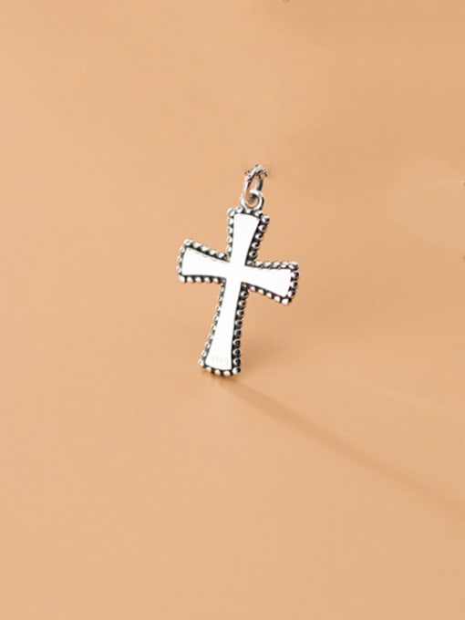 Rosh 925 Sterling Silver With Platinum Plated Simplistic Cross Pendants 0