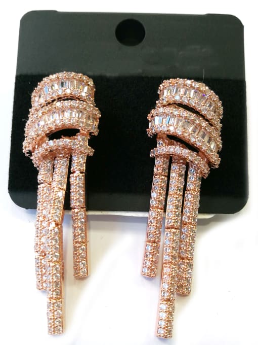 Tabora GODKI Luxury Women Wedding Dubai Copper With Rose Gold Plated Trendy Fringe Earrings 0