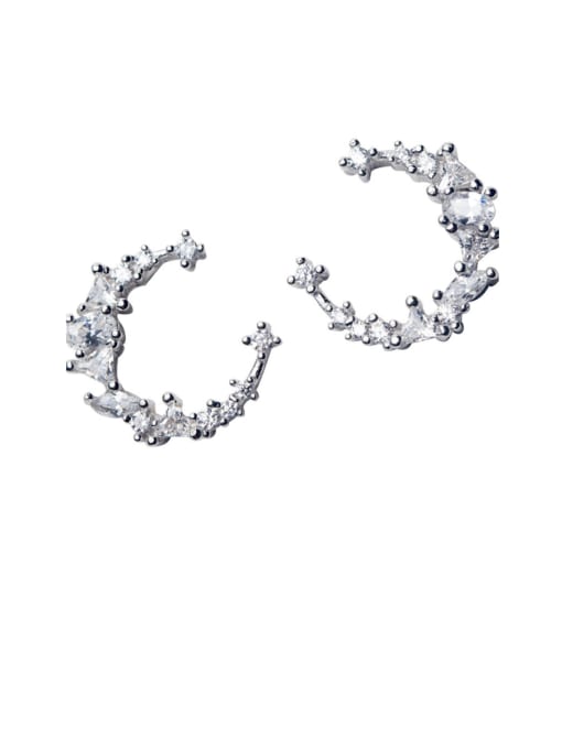 Rosh Sterling Silver pierced with irregular earrings of the moon