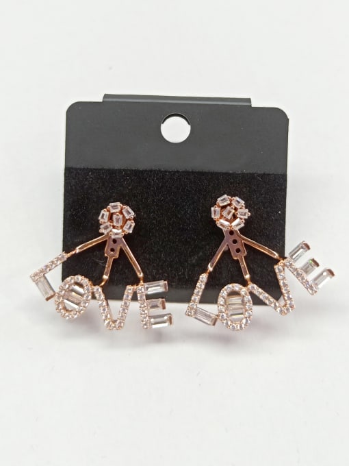 Tabora GODKI Luxury Women Wedding Dubai Copper With Rose Gold Plated Fashion Letter Earrings 0