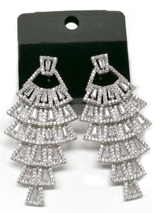 Tabora GODKI Luxury Women Wedding Dubai Copper With White Gold Plated Fashion Irregular Earrings 0