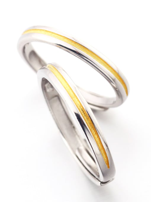 sliver gold 925 Sterling Silver With Two-color plating Simplistic Fringe Lovers Free Size Rings