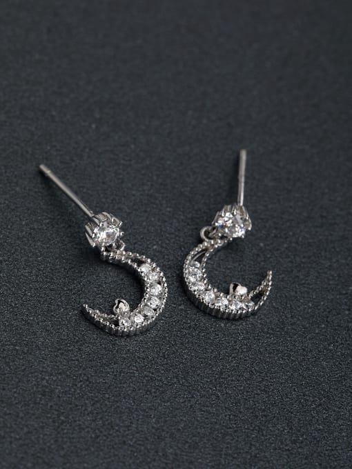 Lin Liang small and exquisite  Moon 925 silver Drop Earrings 0