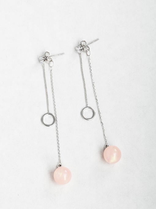ANI VINNIE Pink Ball Zircon Copper inlaid platinum Drop Earrings 0