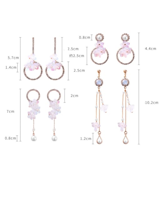 Girlhood Alloy With Rose Gold Plated Trendy Flower Drop Earrings 5