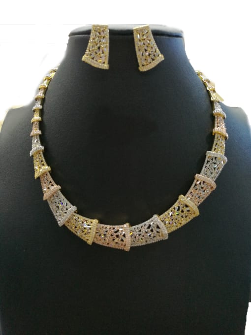 Tabora GODKI Luxury Women Wedding Dubai Copper With Mix Plated Fashion Geometric 2 Piece Jewelry Set 0