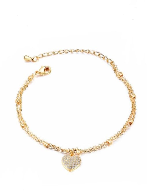 Open Sky Copper With Gold Plated Trendy Heart Bracelets 0