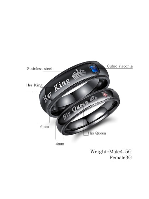 Open Sky Stainless Steel With Gun Plated Personality Men Rings 3