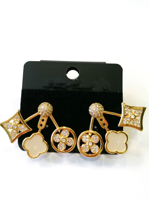 Tabora GODKI Luxury Women Wedding Dubai Copper With Gold Plated Fashion Geometric Earrings 0