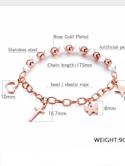 Open Sky Stainless Steel With Rose Gold Plated With heart star Bracelets 3