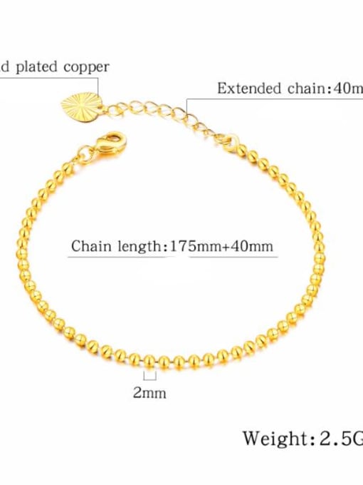 Open Sky Copper With 18k Gold Plated Simplistic beads Charm Bracelets 3