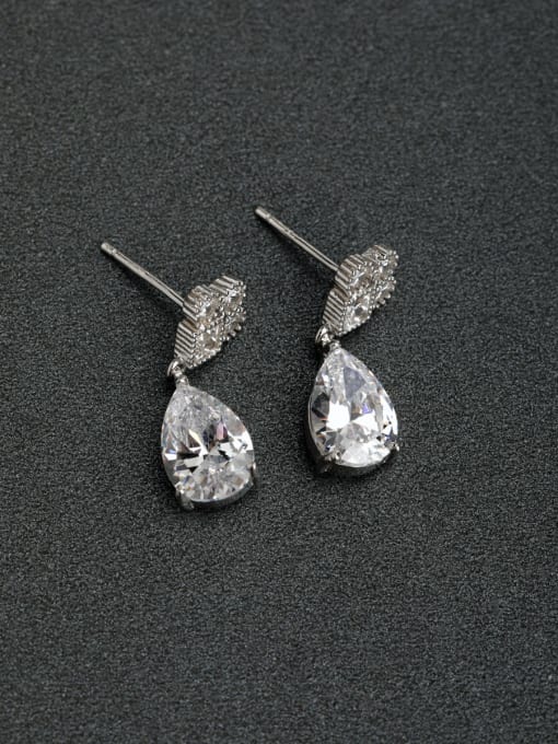 Lin Liang Micro inlay Zircon unique 925 silver Drop Earrings 0