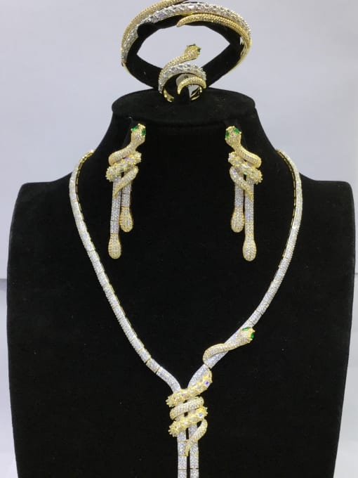 Tabora GODKI Luxury Women Wedding Dubai Copper With MIX Plated Fashion Animal 4 Piece Jewelry Set 0