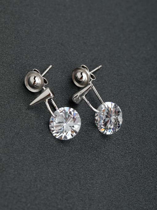 Lin Liang Glittering zircon Hats 925 silver Drop Earrings 0