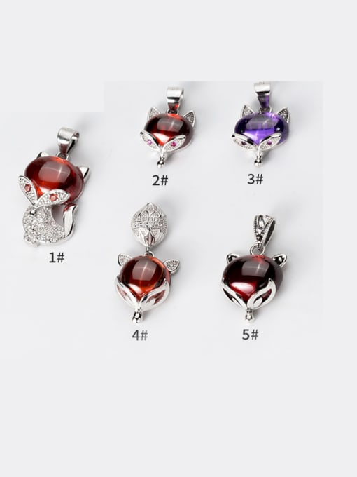 FAN 925 Sterling Silver With Silver Plated Cute Animal Fox Charms 2