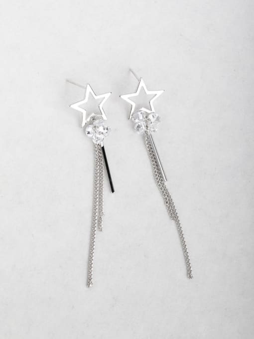 ANI VINNIE Simple Star Zircon Copper inlaid platinum Drop Earrings