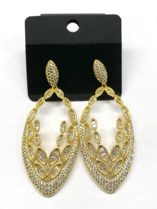 Tabora GODKI Luxury Women Wedding Dubai Copper With Gold Plated Hip Hop Oval Earrings
