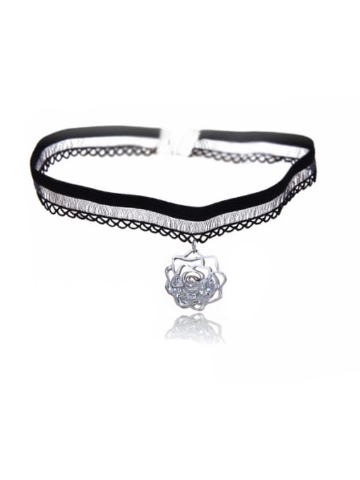 BSL Stainless Steel With Fashion Animal/flower/ball Lace choker Necklaces 0
