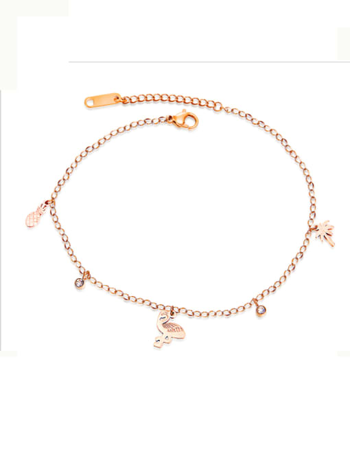 Open Sky Stainless Steel With Rose Gold Plated Personality Animal Anklets 0