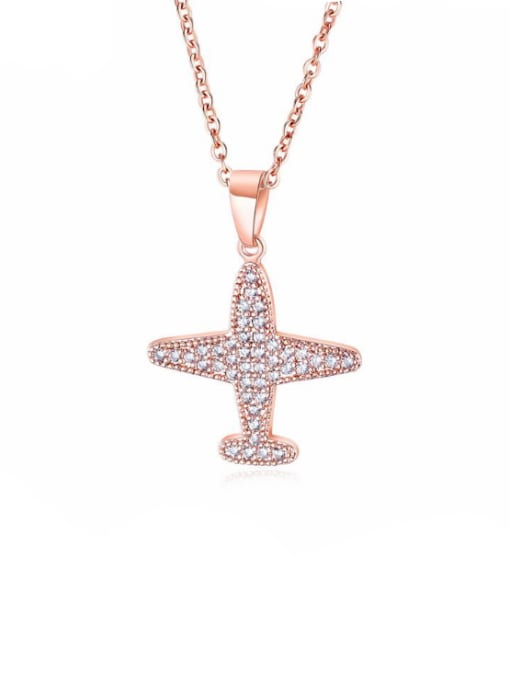 Open Sky Copper With Rose Gold Plated Trendy Irregular plane Necklaces 0