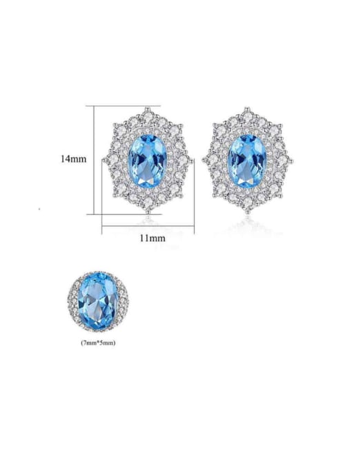 CCUI 925 Sterling Silver With Platinum Plated Delicate multilateral  Geometric Stud Earrings 4
