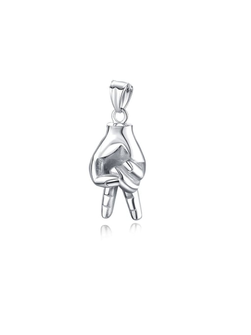 steel pendant Stainless Steel With Platinum Plated Personality Irregular Gesture V Men's  Pendants