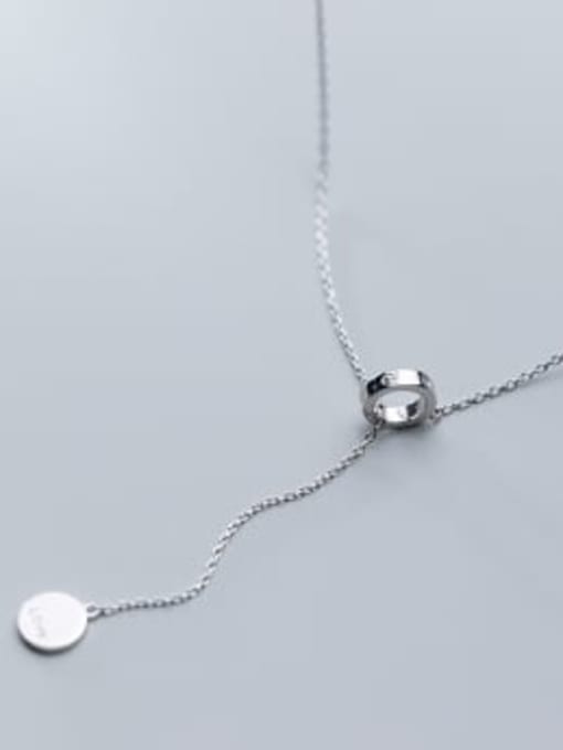 silver 925 Sterling Silver With Glossy Simplistic Round Necklaces