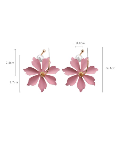 Girlhood Alloy With Champagne Gold Plated Fashion Flower Hook Earrings 3