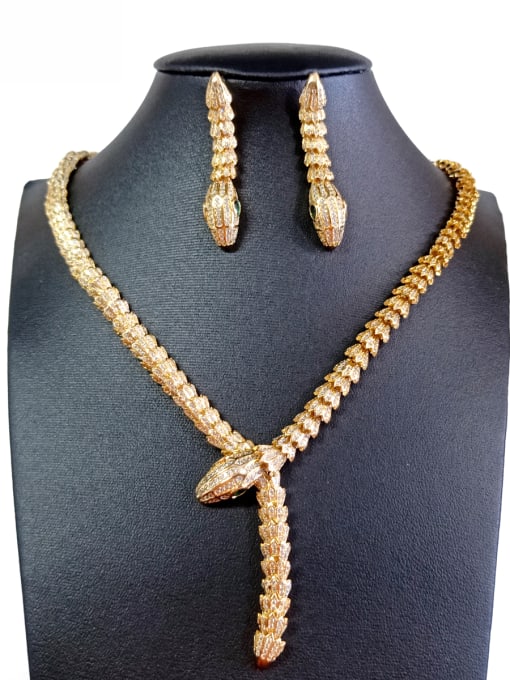 Tabora GODKI Luxury Women Wedding Dubai Copper With Gold Plated Classic Animal Jewelry Sets 0