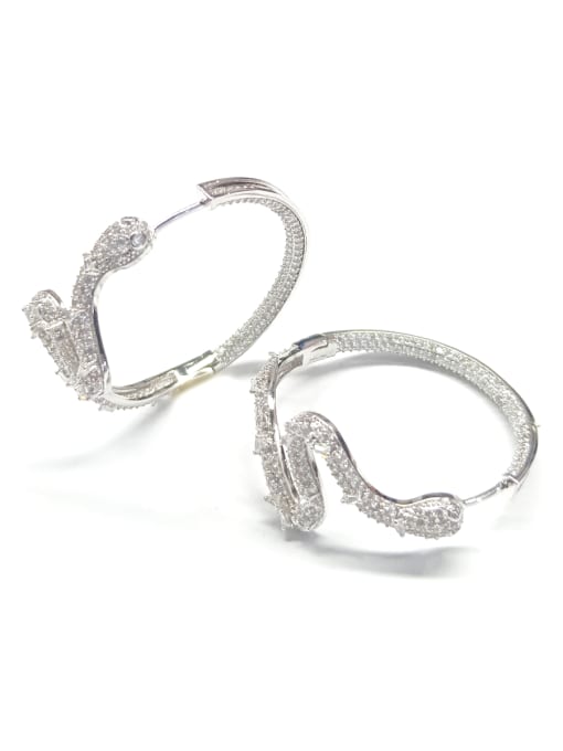 Tabora GODKI Luxury Women Wedding Dubai Copper With White Gold Plated Fashion Snake Earrings 0
