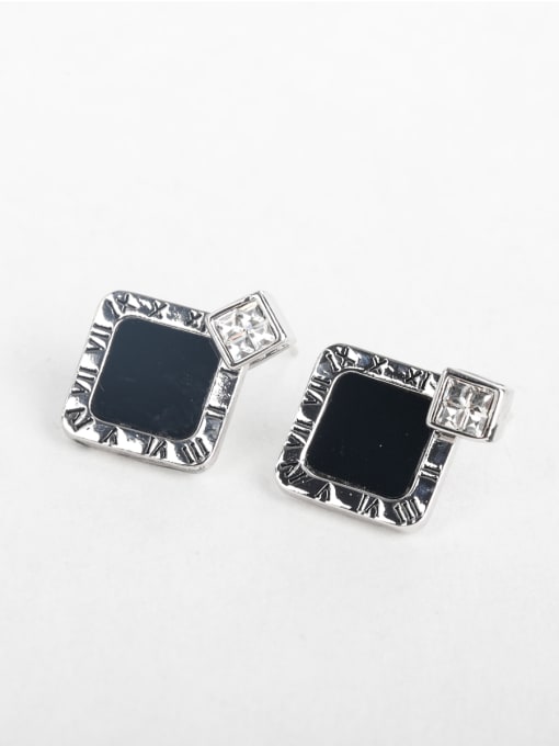 ANI VINNIE Black square zircon earrings 0