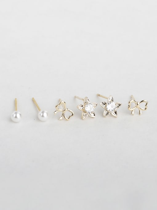 ANI VINNIE Shiny  Flowers butterflies beads zircon Multiple combinations Stud Earrings 0