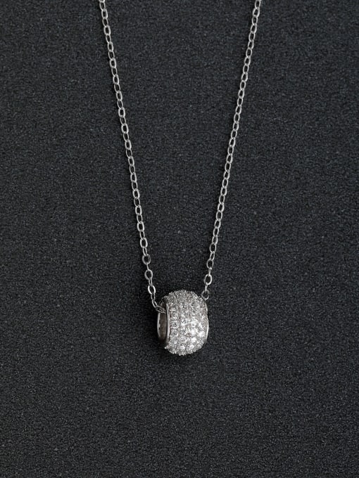 Lin Liang Micro inlay zircon ring pendants 925 silver necklace 0
