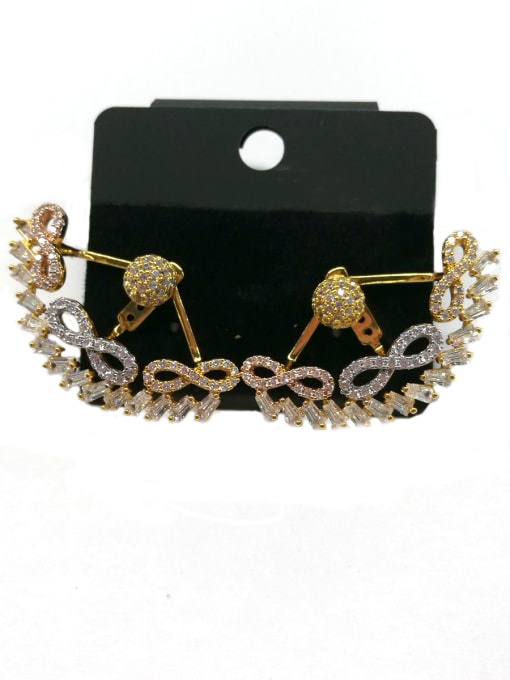 Tabora GODKI Luxury Women Wedding Dubai Copper With Mix Plated Fashion Bowknot Drop Earrings 0