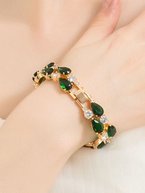 BLING SU Copper With Gold Plated Delicate Water Drop Bracelets 5