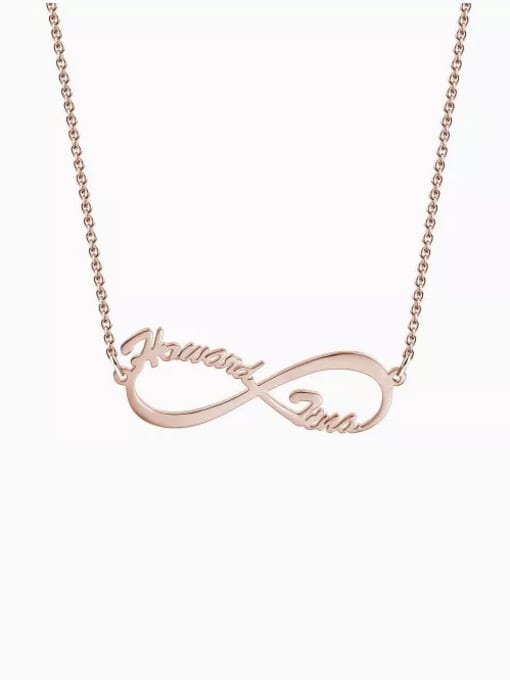 18K Rose Gold Plated Cutsomize Infinity Personalized Name Necklace 925 Sterling Silver