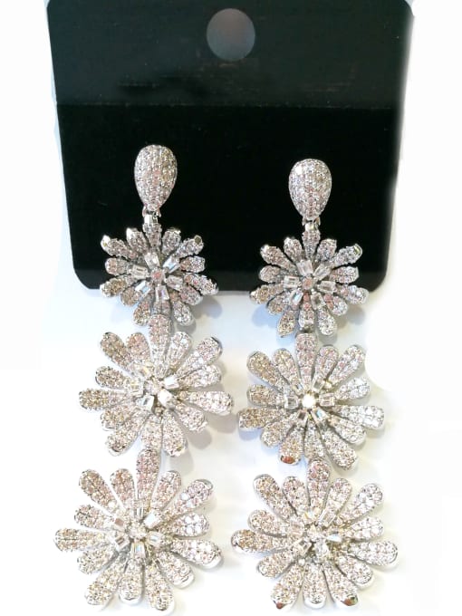 Tabora GODKI Luxury Women Wedding Dubai Copper With White Gold Plated Fashion Flower Earrings 0
