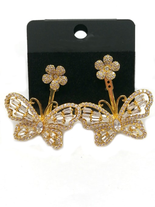 Tabora GODKI Luxury Women Wedding Dubai Copper With Gold Plated Fashion Butterfly Earrings 0