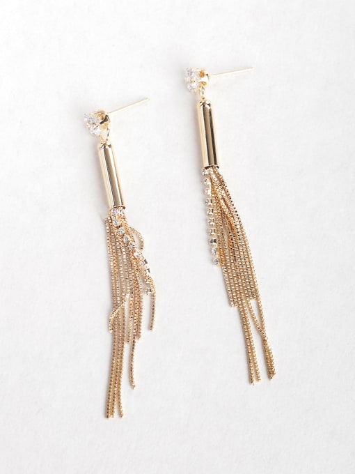 ANI VINNIE tassel Rhinestone Drop Earrings