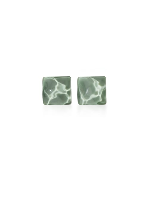 Rosh 925 Sterling Silver With Platinum Plated Simplistic Square Stud Earrings 4