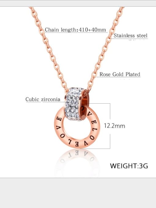 Open Sky Stainless Steel With Rose Gold Plated Trendy Round Necklaces 3