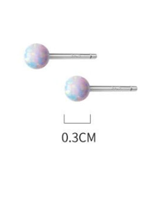Rosh 925 Sterling Silver With Platinum Plated Simplistic Round Stud Earrings 1