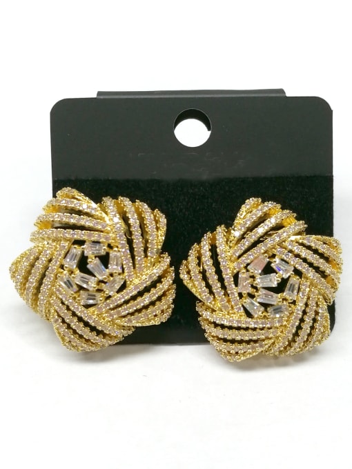 Tabora GODKI Luxury Women Wedding Dubai Copper With Gold Plated Fashion Star Earrings 0